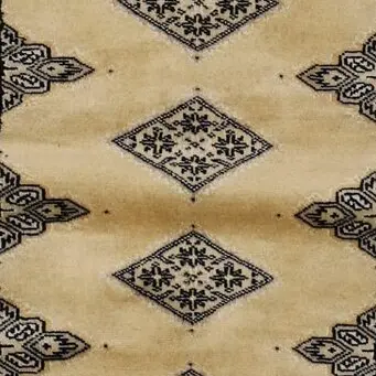 Cream Jaldar hand Knotted NZ Wool & Silk Veg Dye Pakistan Runner (288 x 77), cream jaldar runner, close-up detail 2