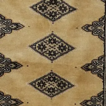 Cream Jaldar hand Knotted NZ Wool & Silk Veg Dye Pakistan Runner (288 x 77), cream jaldar runner, close-up detail 3