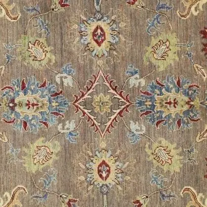 Suzzani Oriental Double hand Knotted Afghan Rug, NZ Wool Veg Dye (230×180)cm, cream suzani afghan rug, close-up detail 2