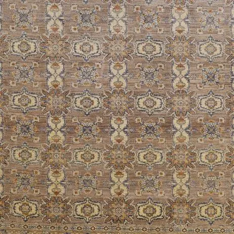 Ziegler Oriental Rug, Traditional Gazney Wool Afghan (416×309)cm, cream ziegler afghan rug, close-up detail 3