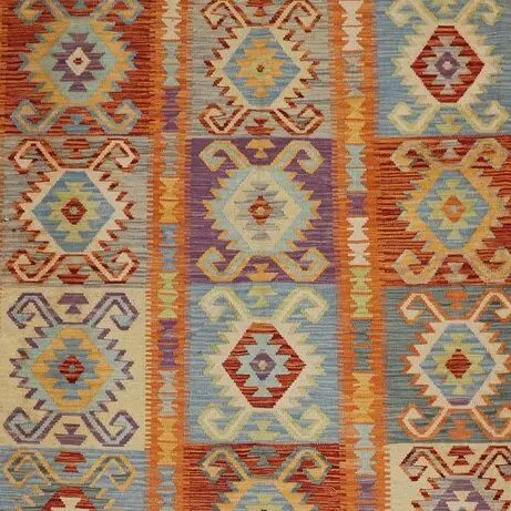 Choobi Killim 532, geometric tribal chobi rug, close-up detail 1