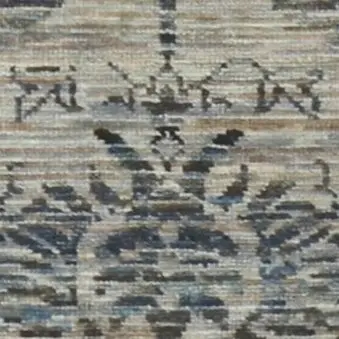 Wool and Silk Runner, Grey Charcoal Veg Dye Soft Wool India (284×77)cm, grey charcoal wool runner, close-up detail 3