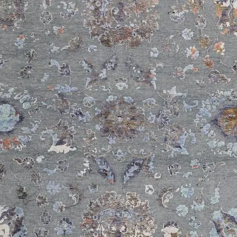 Transitional Garden Rug, grey garden transitional rug, close-up detail 2