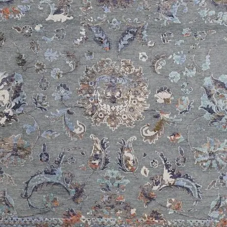Transitional Garden Rug, grey garden transitional rug, close-up detail 3