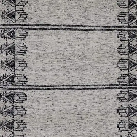 Geometric Grey Hand Knotted Area Rug 339×248, grey geometric knotted rug, close-up detail 2