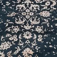 Midnight Water Fall Transitional Rug Weg Die India (204×147)cm, indigo floral rug, close-up detail 2