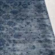 Misty Indigo Wool & Bamboo Silk Hand knotted Rug India (239 x 169)cm, misty indigo wool rug, close-up detail 3