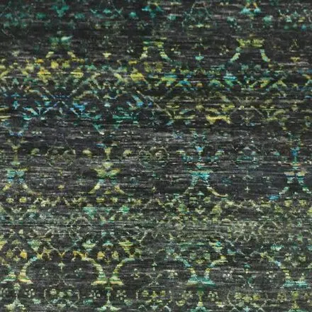 Velvet Moss Green Hand Knotted Rug Veg Dye India (272×161)cm, moss green velvet rug, close-up detail 1