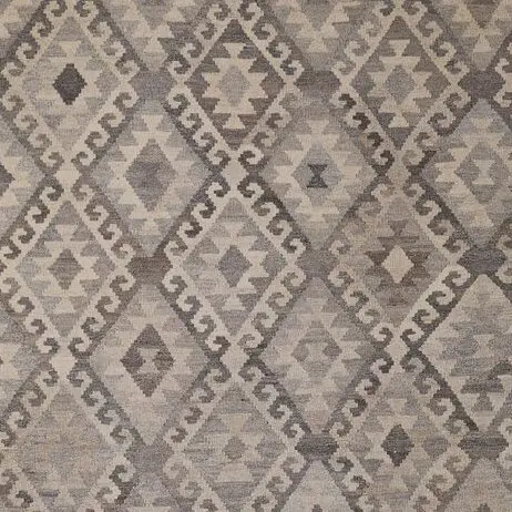 Choobi Killim Natural Dye Afghan Wool (310×257)cm, natural grey chobi kilim rug, close-up detail 1