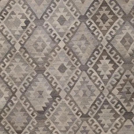Choobi Killim Natural Dye Afghan Wool (310×257)cm, natural grey chobi kilim rug, close-up detail 3