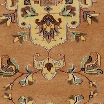 Persian Style Bokhara Runner Natural Dye Afghan NZ Wool (295×80 )cm, pale ochre bokhara runner, close-up detail 1