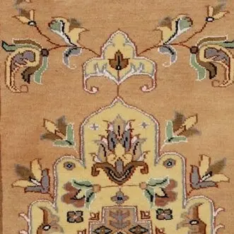 Persian Style Bokhara Runner Natural Dye Afghan NZ Wool (295×80 )cm, pale ochre bokhara runner, close-up detail 3