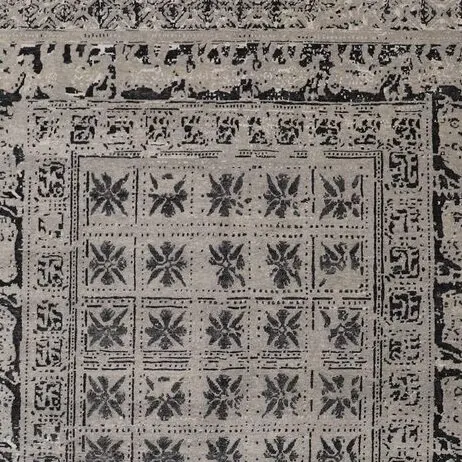 Wool and silk Pazyryk Rug, pazyryk wool and silk rug, close-up detail 1