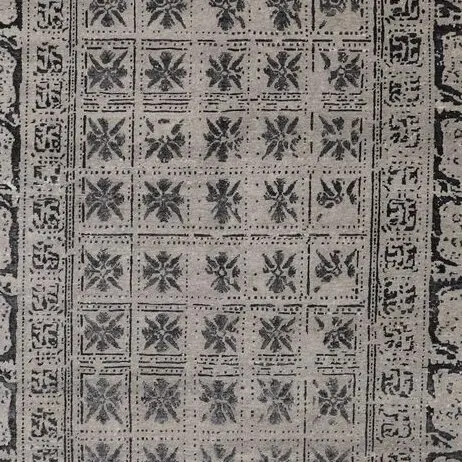 Wool and silk Pazyryk Rug, pazyryk wool and silk rug, close-up detail 2