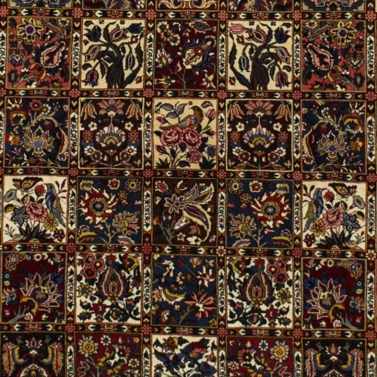 Persian Bakhtiar NZ Wool Rug Super Fine Double Hand Knotted Veg Dye Iran(369 x 259)cm, persian bakhtiar garden rug, close-up detail 3