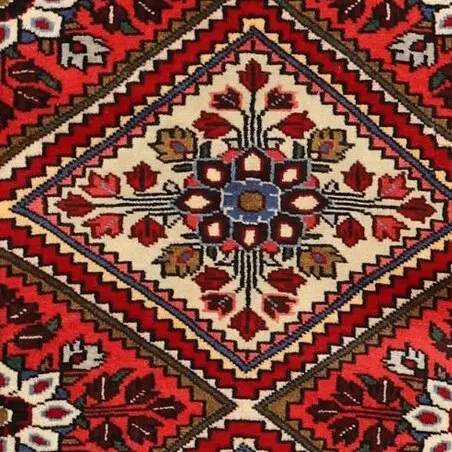 Farahan Vintage Persian Runner German Dye Soft wool Iran (351×73)cm, red farahan vintage runner, close-up detail 2