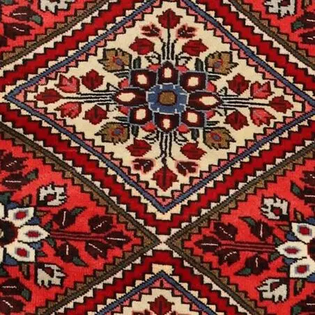 Farahan Vintage Persian Runner German Dye Soft wool Iran (351×73)cm, red farahan vintage runner, close-up detail 3