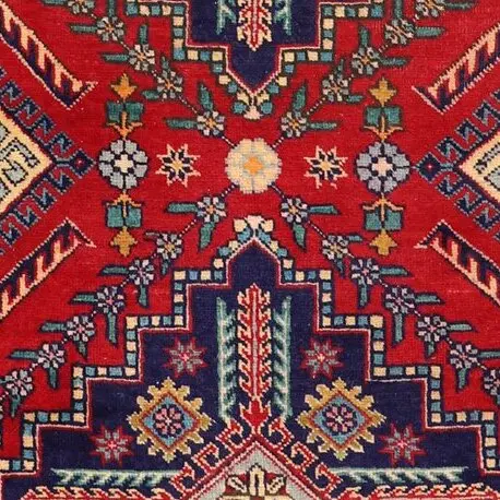 Tabriz Persian Wool Runner German Dye (445 x 80)cm, red tabriz persian runner, close-up detail 3
