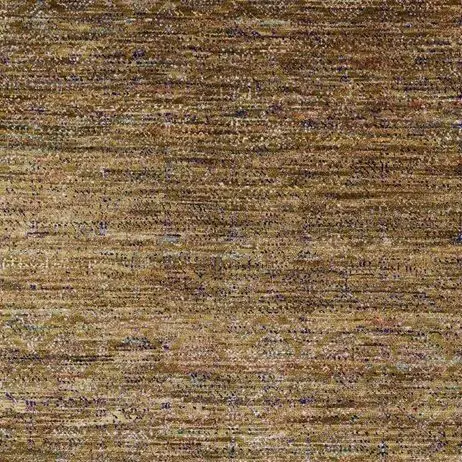 Contemporary Hand Knotted Rug, Pied Beauty NZ Wool Indian (360×270)cm, rust mustard brown rug, close-up detail 1
