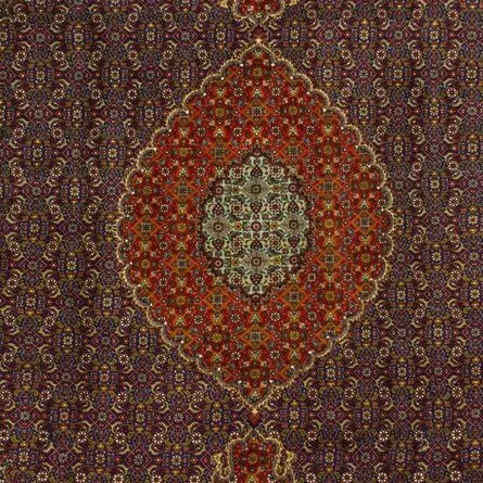 Persian Mahi Super Fine fine Rug 40 Raj Double Hand Knotted Lamb Wool Veg Dye Iran(395×304)cm, rust tabriz mahi persian rug, close-up detail 2