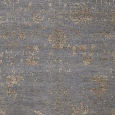 Vase Design Rug Silver, Gold Transitional NZ Wool & Bamboo Silk Veg Dye India(423×306) cm, silver gold vase design rug, close-up detail 3