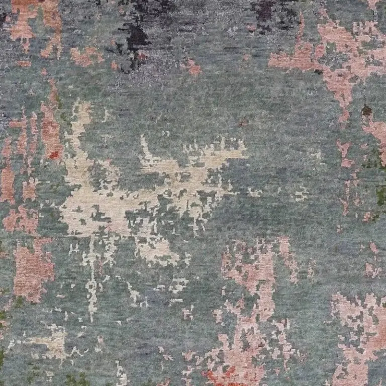 Colours of Spring Abstract Wool & Silk India(294 x 248)cm, spring colours abstract rug, close-up detail 2
