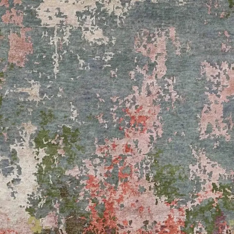 Colours of Spring Abstract Wool & Silk India(294 x 248)cm, spring colours abstract rug, close-up detail 3