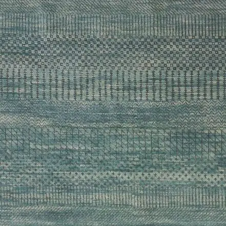 Teal BarleyTwist Hand Knotted (301x236)cm, teal barley twist rug, close-up detail 1