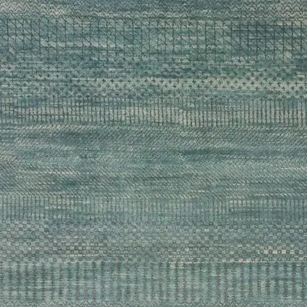 Teal BarleyTwist Hand Knotted (301x236)cm, teal barley twist rug, close-up detail 2