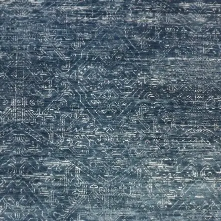 Blue Print Rug ()366x244cm, teal blueprint wool rug, close-up detail 1