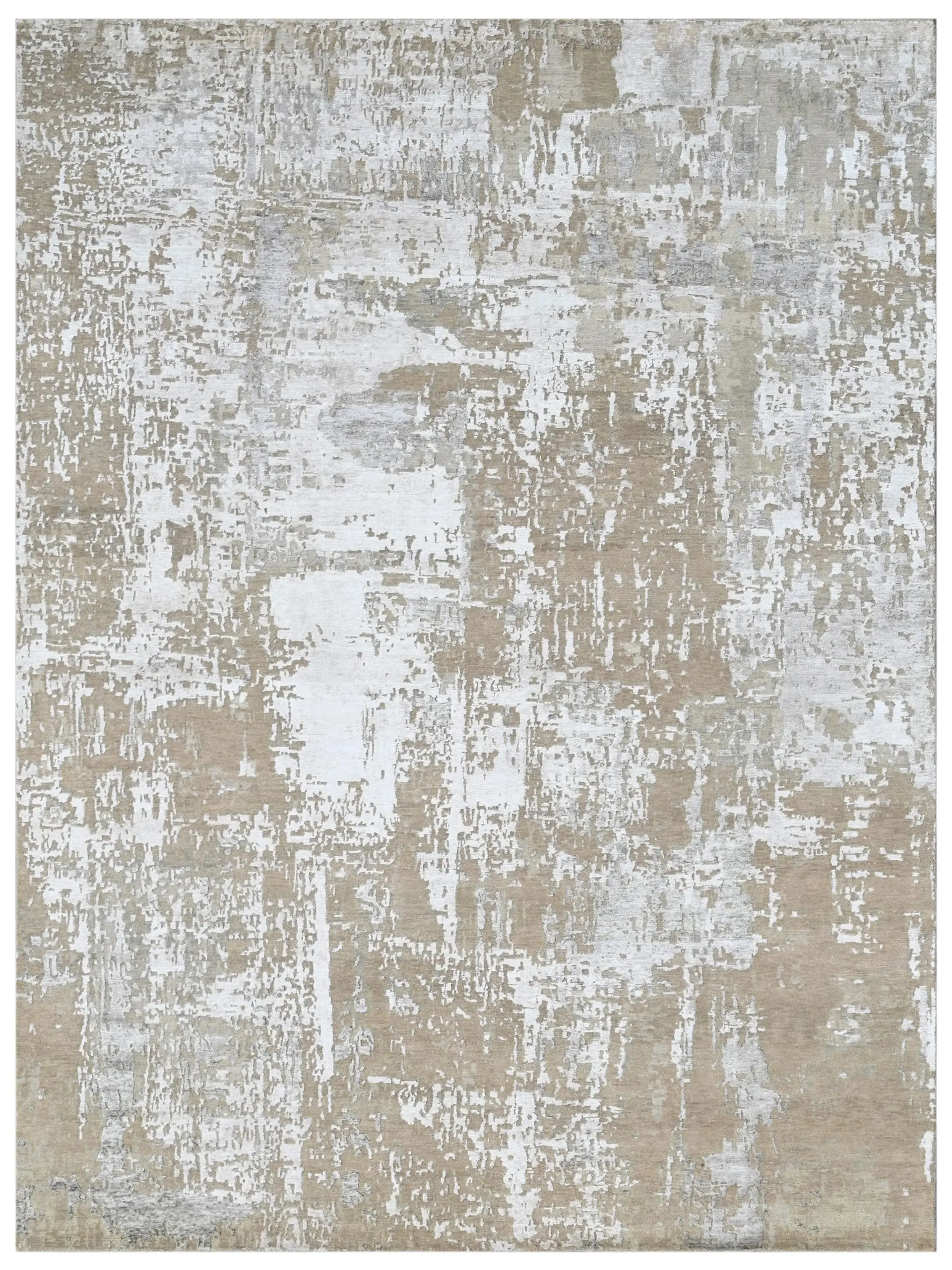 beige modern abstract rug, Sand and snow Modern Rug
