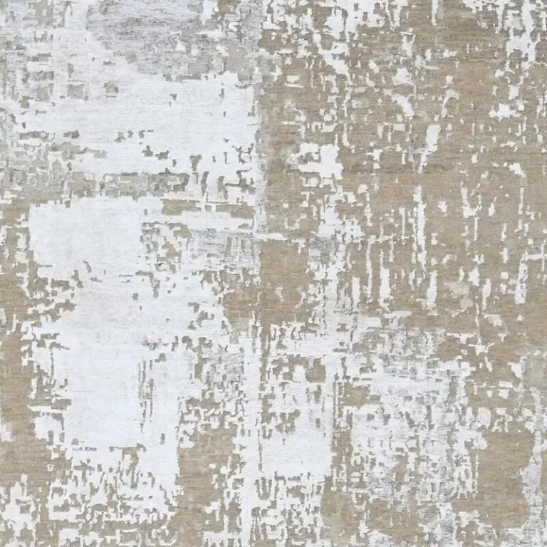 Sand and Snow Modern Rug, beige modern abstract rug, close-up detail 2