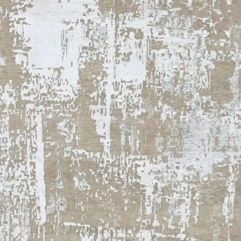 Sand and Snow Modern Rug, beige modern abstract rug, close-up detail 3