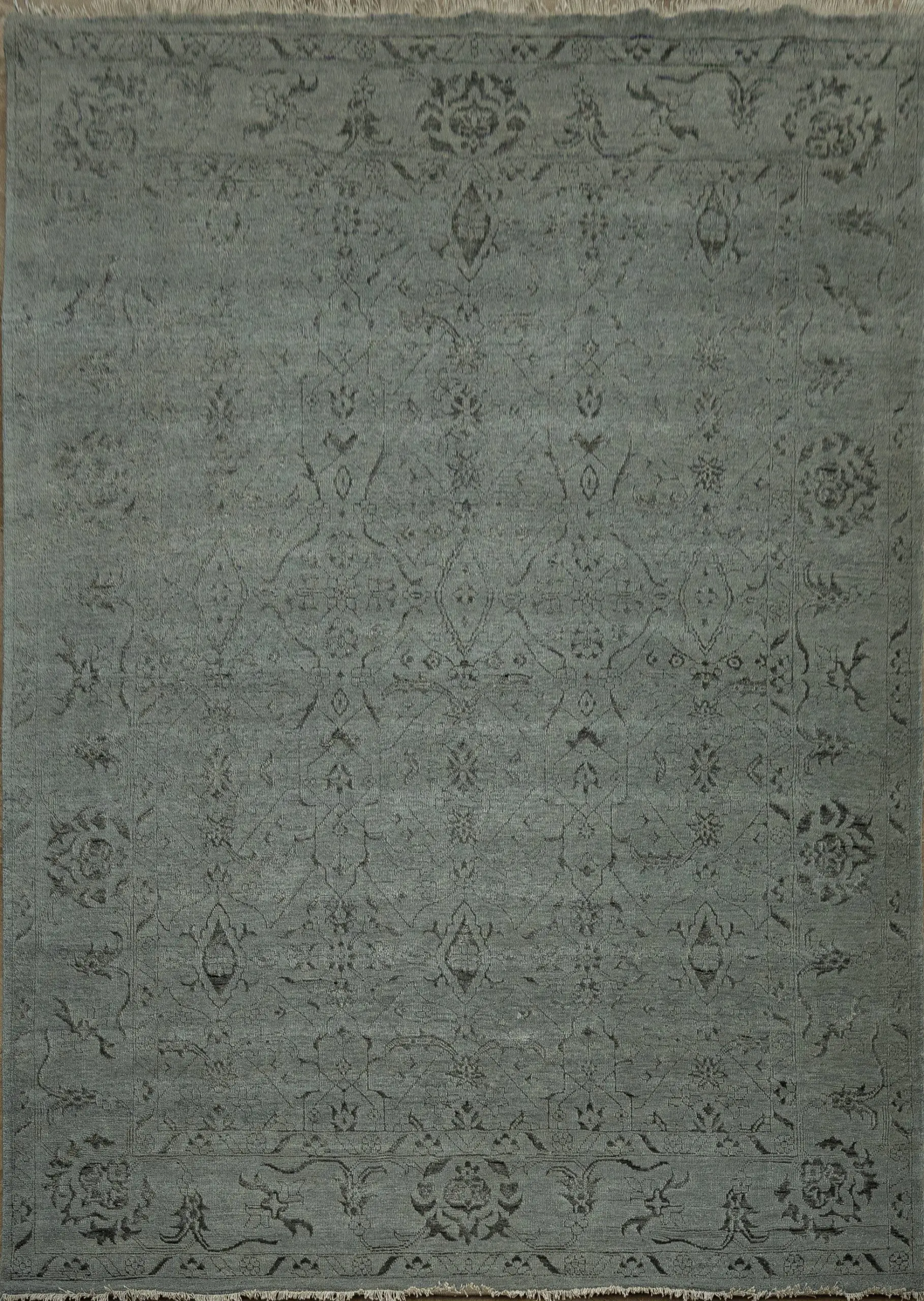 blue saree silk wool rug, Garden Shadow rug
