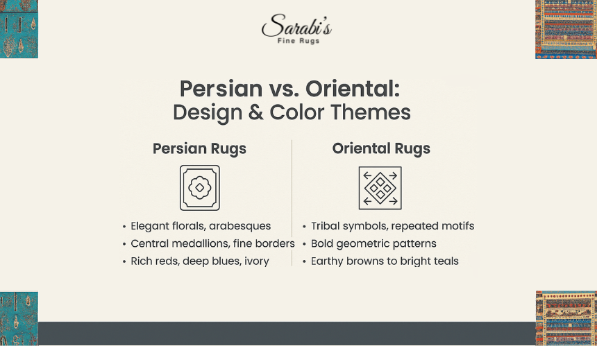 What is the difference between Persian rugs and Oriental rugs?