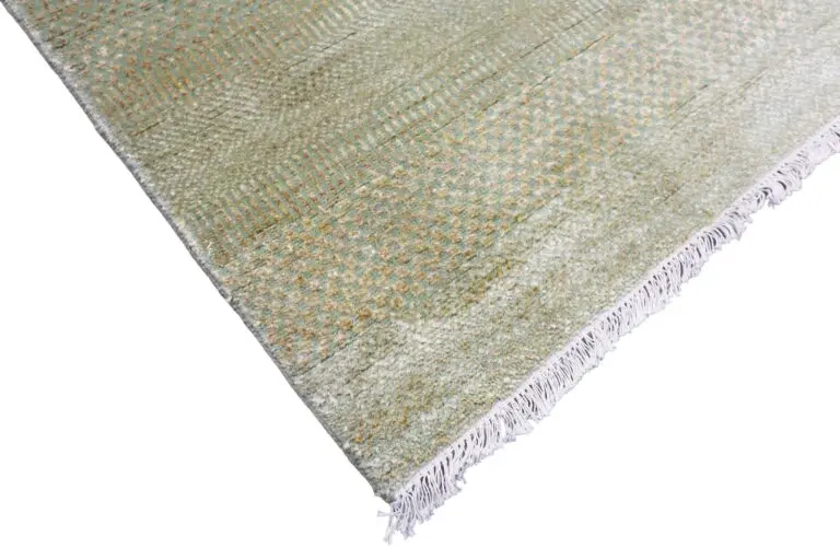 Olive Grove Rug, green and gold grass rug, close-up detail 2