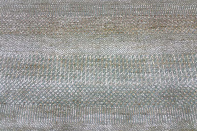 Olive Grove Rug, green and gold grass rug, close-up detail 3