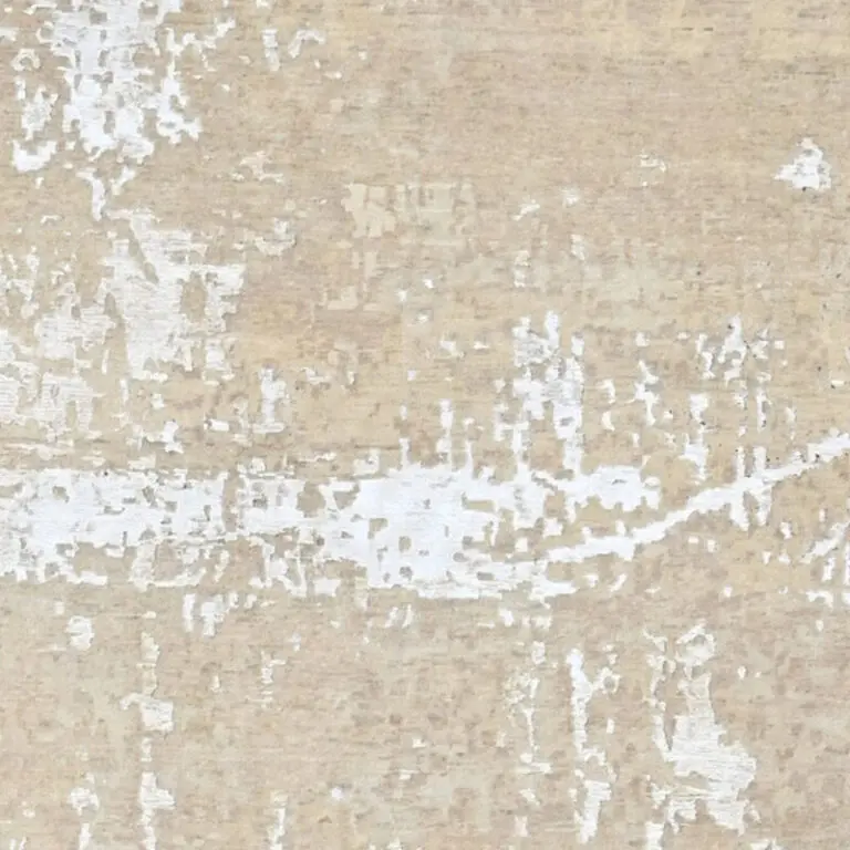 Ivory Sands Rug, ivory abstract rug, close-up of the hand knotted pile, detail 2