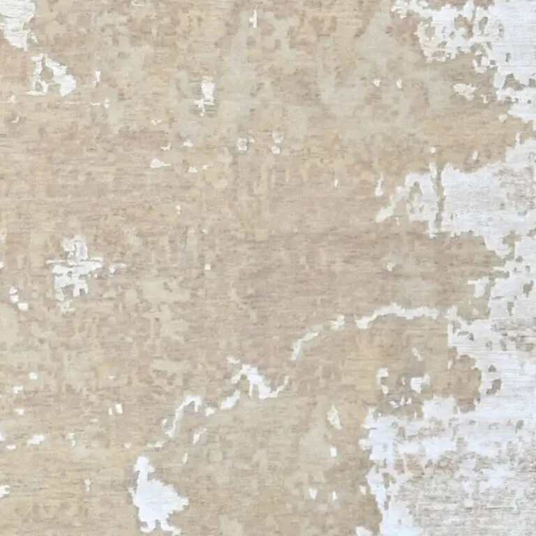 Ivory Sands Rug, ivory abstract rug, close-up of the hand knotted pile, detail 3