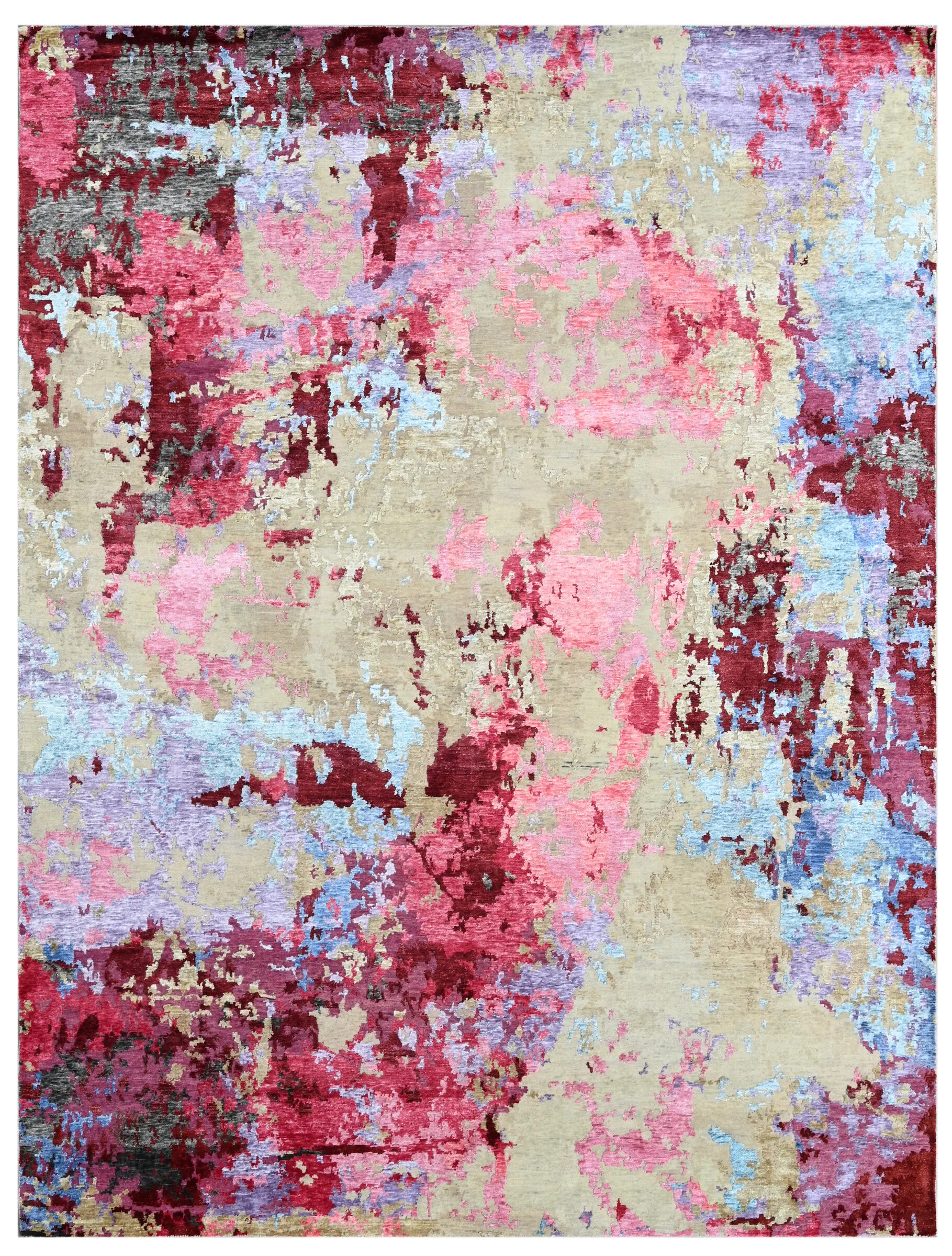 Silver Lilac abstract rug RD-183, full view