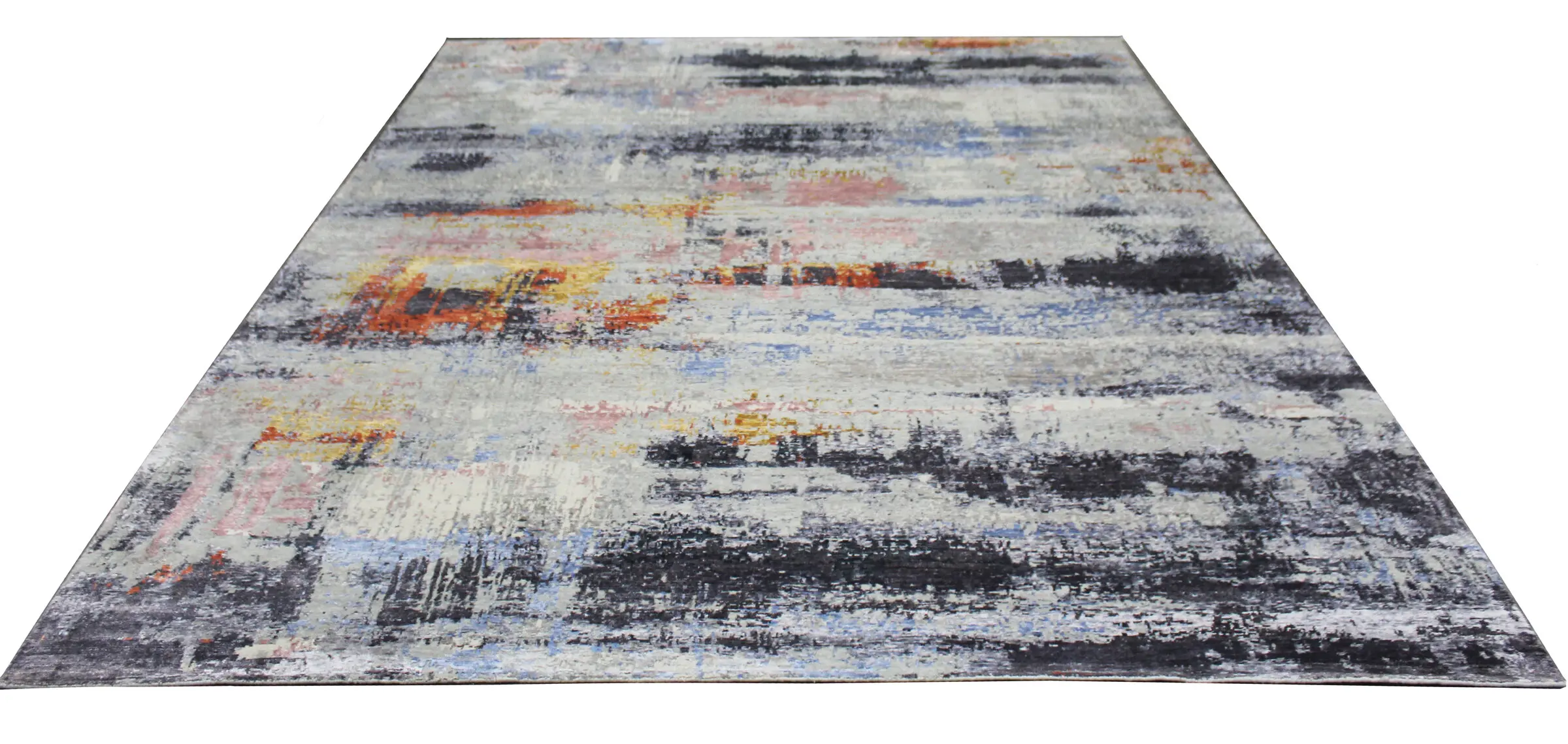 Multi abstract rug RN-114, angled view